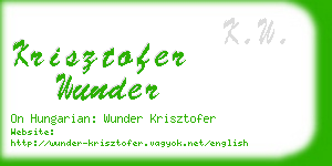 krisztofer wunder business card